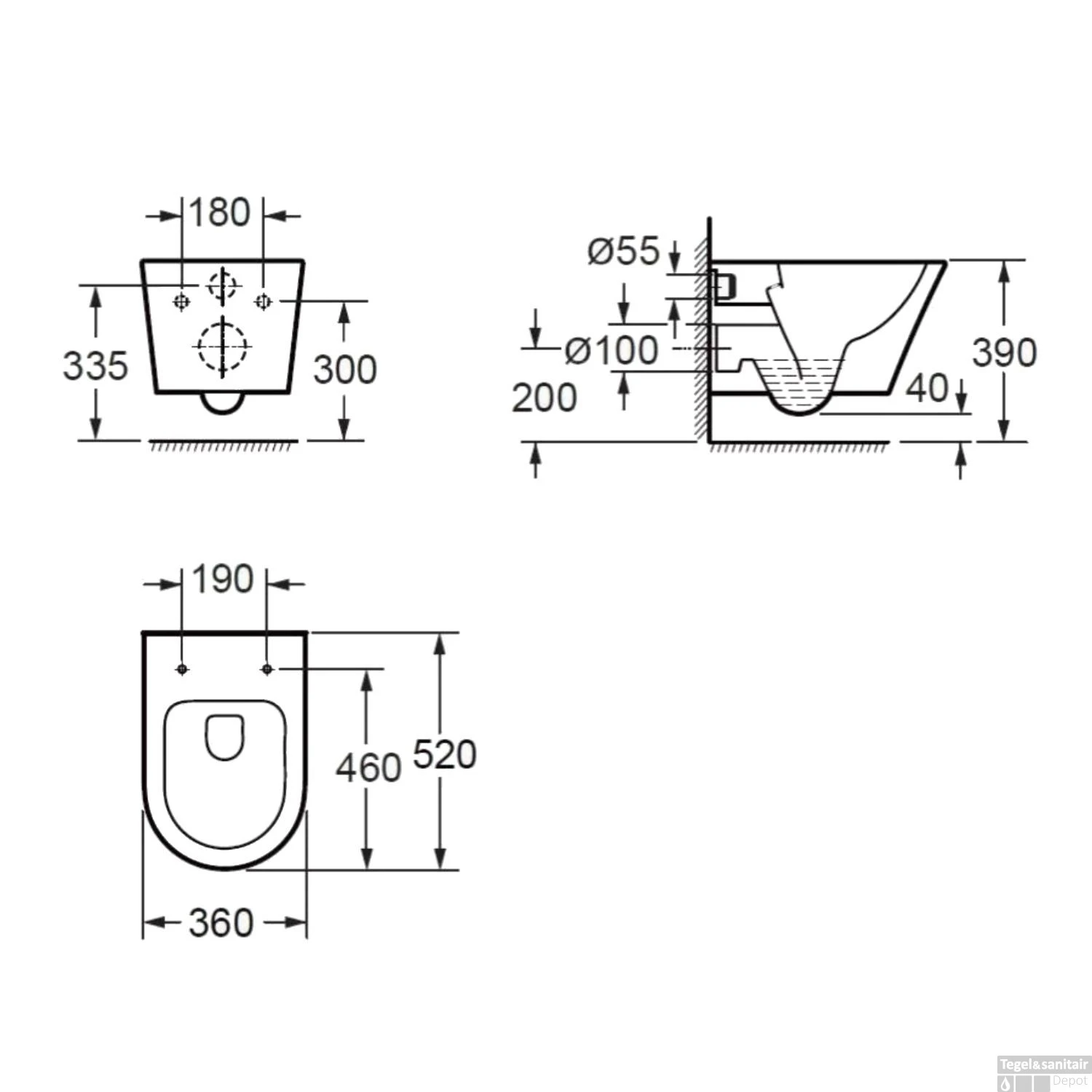 Wandcloset Wiesbaden Vesta Rimless 52 Cm Mat Wit (Excl. Zitting) - Afbeelding 6