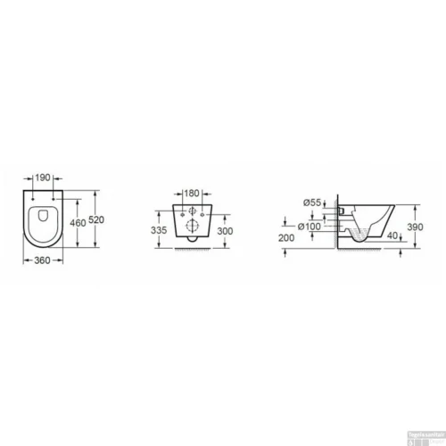 Wandcloset Wiesbaden Vesta Rimless + Zitting Shade Wit -Badkamer Winkel wandcloset wiesbaden vesta rimless zitting shade wit tech2