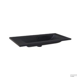 Wastafel Sanilux Quartz Classic 100x47x3 Cm Keramiek Mat Zwart (1 Kraangat)