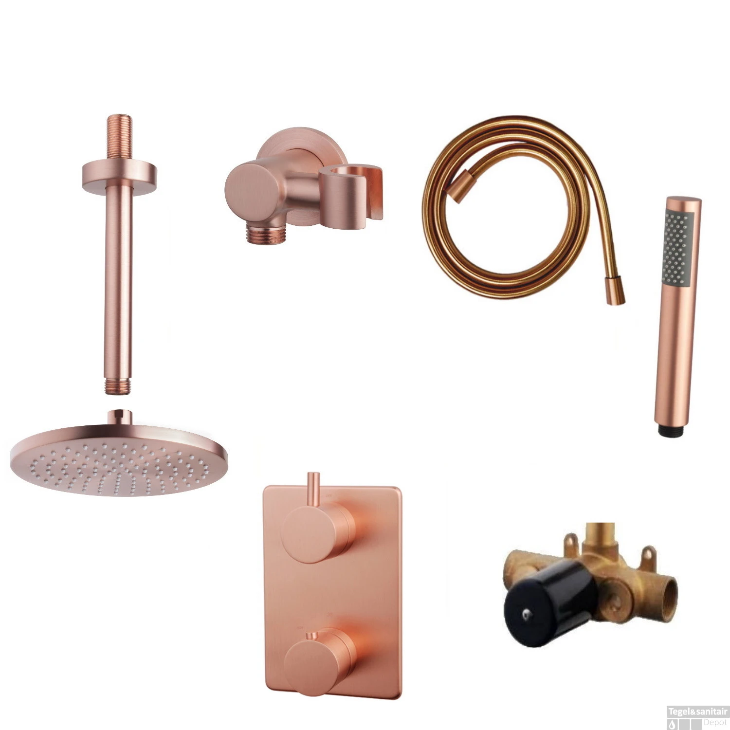 Wiesbaden Inbouw Regendouche Set 11 Caral Rechthoek Plafonduitloop Geborsteld Koper 7 Wiesbaden Inbouw Regendouche Set 11 Caral Rechthoek Plafonduitloop Geborsteld Koper - Afbeelding 7