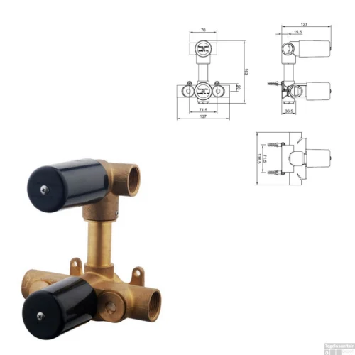 Wiesbaden Inbouw Regendouche Set Caral Rond Plafonduitloop Geborsteld Messing Goud PVD Coating -Badkamer Winkel wiesbaden inbouw regendouche set caral rond plafonduitloop geborsteld messing goud 4
