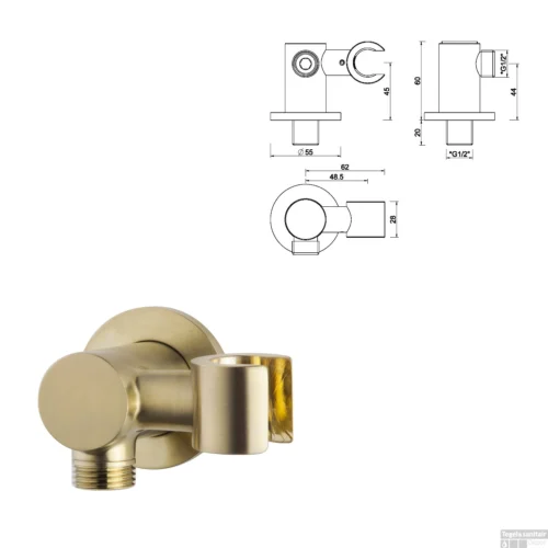 Wiesbaden Inbouw Regendouche Set Caral Rond Plafonduitloop Geborsteld Messing Goud PVD Coating -Badkamer Winkel wiesbaden inbouw regendouche set caral rond plafonduitloop geborsteld messing goud 7