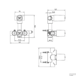 BWS Inbouwdeel 2-Weg Douchethermostaat -Badkamer Winkel wiesbaden inbouwdeel 2 wegs douchethermostaat 6 1