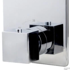 BWS Afbouwdeel Square 2-Weg Chroom Tbv Thermostatisch Inbouwdeel Uni -Badkamer Winkel wiesbaden rombo afbouwdeel therm. 2 weg chroom 6
