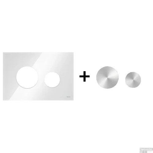 Drukplaat Front En Toetsen TECE Loop Voor WC-Bediening Glas Wit -Badkamer Winkel wit geborsteldrvs