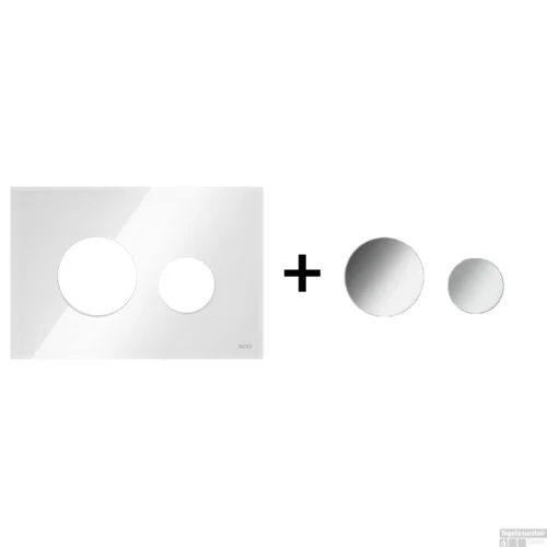 Drukplaat Front En Toetsen TECE Loop Voor WC-Bediening Glas Wit -Badkamer Winkel wit glanzendchroom