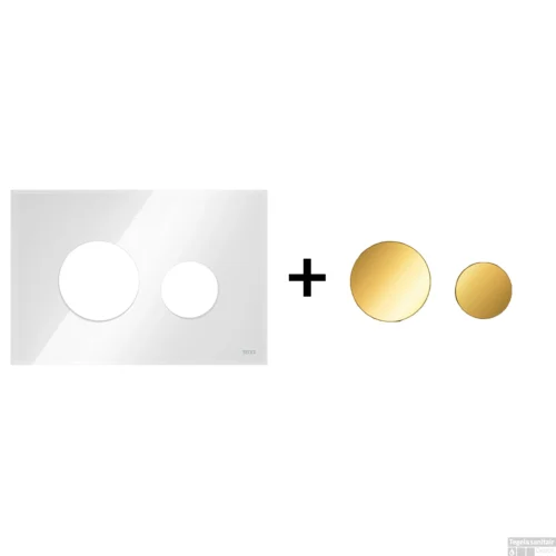 Drukplaat Front En Toetsen TECE Loop Voor WC-Bediening Glas Wit -Badkamer Winkel wit goud