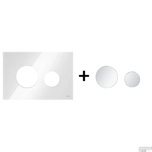 Drukplaat Front En Toetsen TECE Loop Voor WC-Bediening Glas Wit -Badkamer Winkel wit matchroom