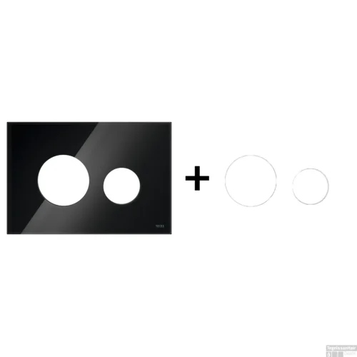 Drukplaat Front En Toetsen TECE Loop Voor WC-Bediening Glas Zwart -Badkamer Winkel zwart bacterieelwit